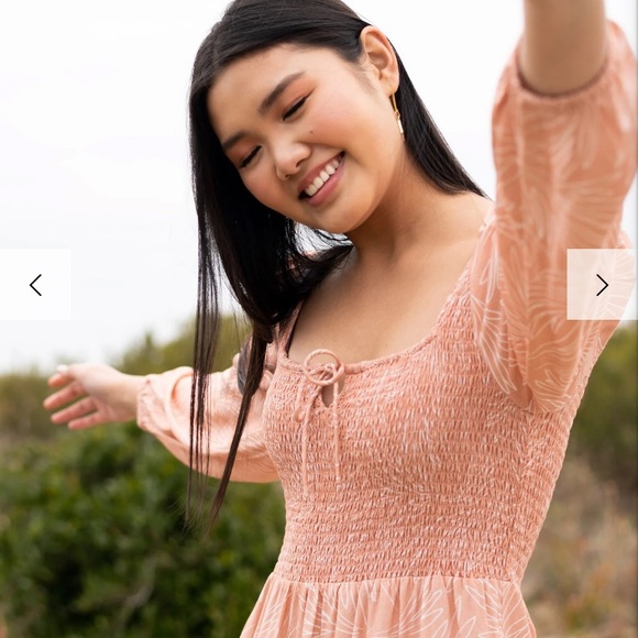 Able Joyce Smocked Midi Dress 100% viscose Size xxl new pockets - Picture 6 of 15